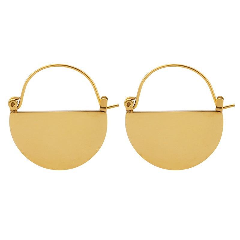 Women's Graceful Personality Titanium Steel Gold-plated Retro Earrings