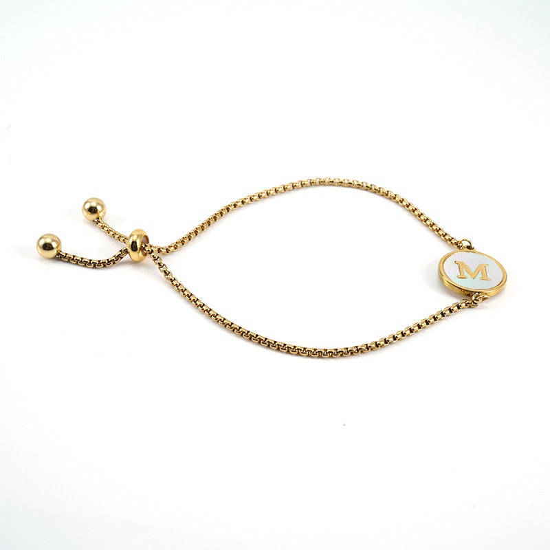 Titanium Steel English Letter Design Stainless Bracelets