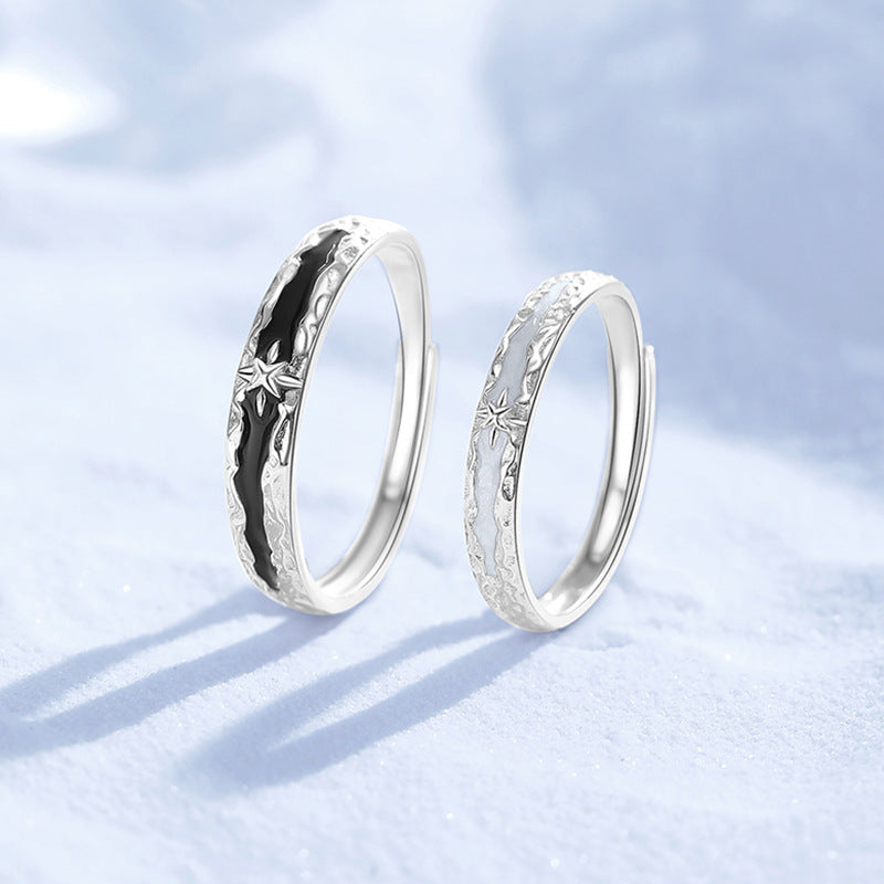 Little Star Couple Sterling Sier Korean Rings