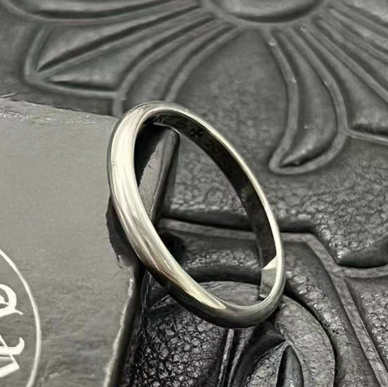 Sier Couple Thin Cross Five-pointed Star Rings