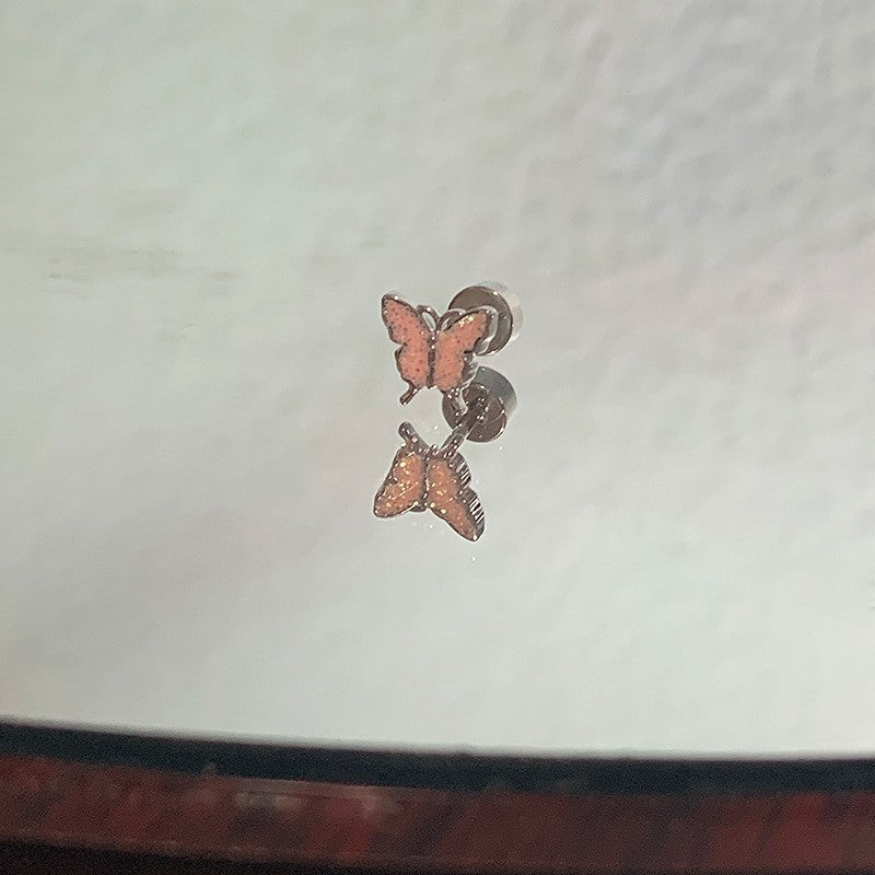 Titanium Steel Niche Super Flash Ear Bone Pin Small Earrings