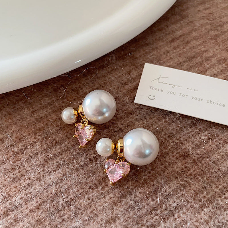 Heart Pearl Female Entry Lux Elegant High Earrings