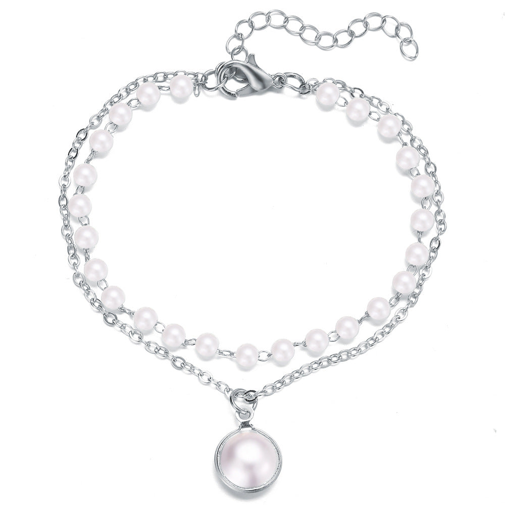 Pearl Double Layer Lady Temperament Retro Necklaces