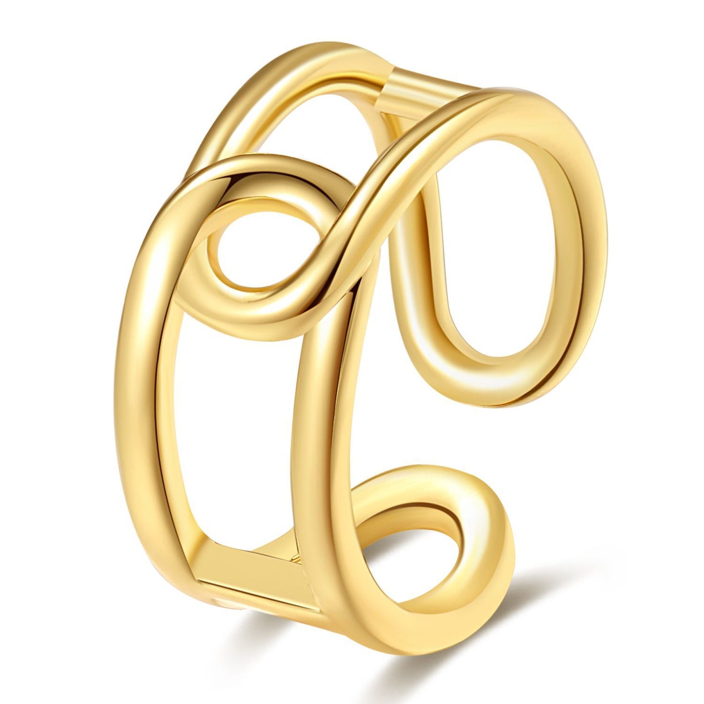 Open Letter Smiley Cross Love Surrounding Bamboo Joint Rings