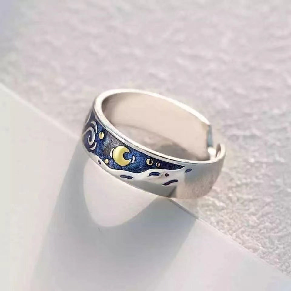 Men's Fashion Sterling Sier Pair Design Personality Rings