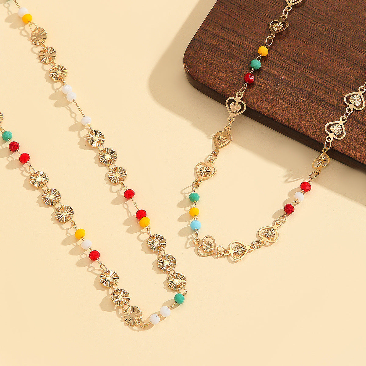 Trend Multicolor Cutout Love Female Simple Necklaces