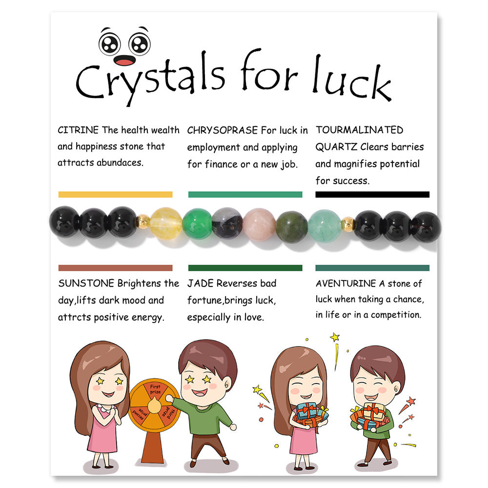 Natural Stone Colorful Beads Elastic String Bracelets