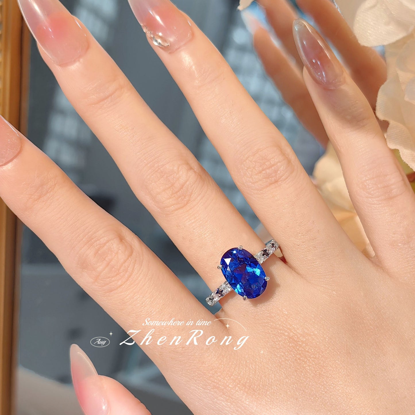 Women's Royal Sapphire High Carbon Diamond Red Corundum Rings