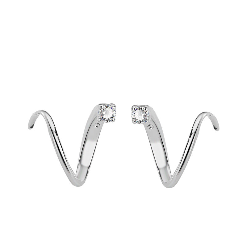Single Rhinestone Ear Hook Light Luxury Earrings