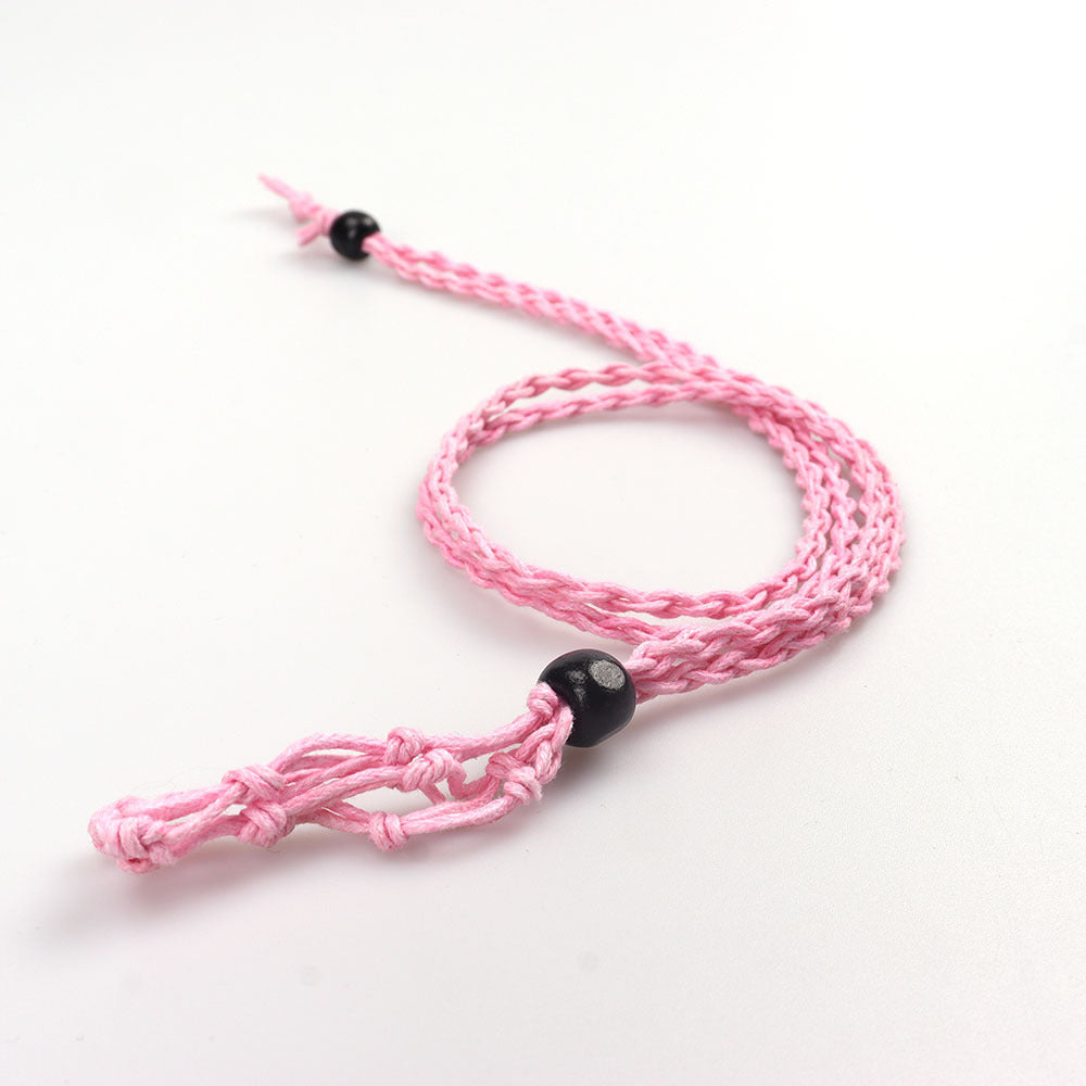 Women's Weave Natural Stone Rope Net Bag Necklaces