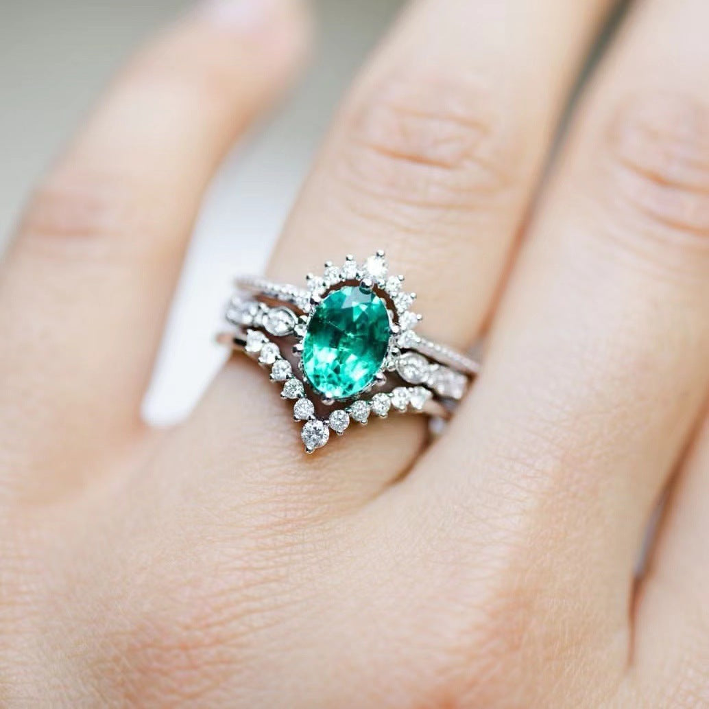 Luxury Set Versatile Exquisite Three-piece Ornament Marriage Rings