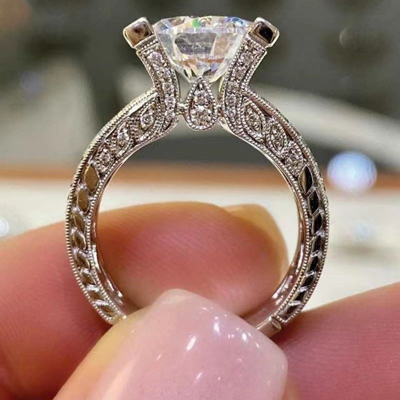 Slouchy Sier Fashion Female Engagement Ornament Rings
