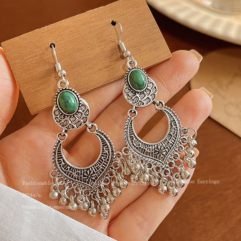 Women's Bohemian Style Long Feather Tassel Ethnic Earrings