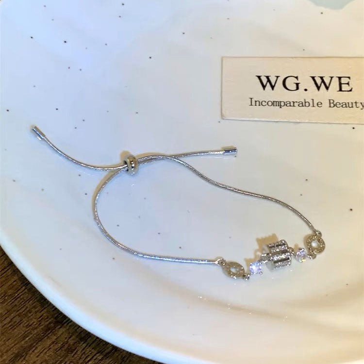 Sier Shining Full Diamond Design Niche Bracelets