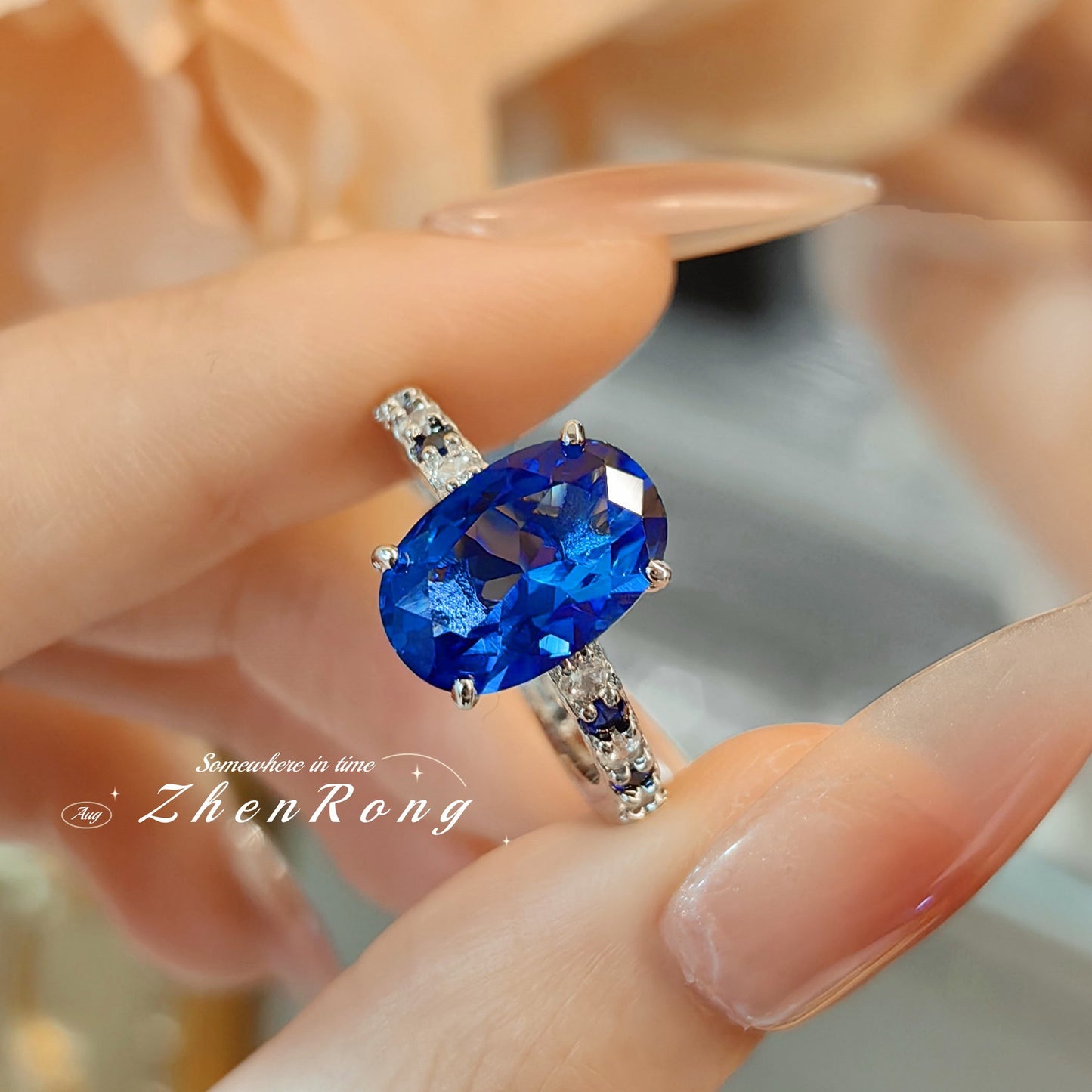 Women's Royal Sapphire High Carbon Diamond Red Corundum Rings