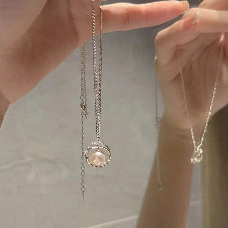Snow Mountain Summer Versatile Light Luxury Imitation Pearl Clavicle Necklaces