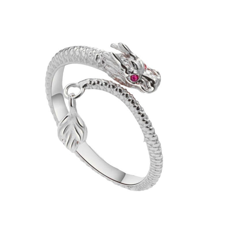 Chinese Style Dragon Ancient Law Heritage Zodiac Opening Adjustable Rings