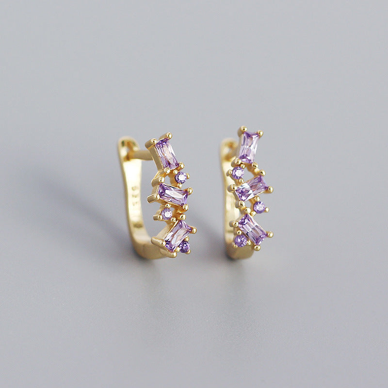 Women's Micro Inlaid Zircon Geometric U-shaped Earclip Rings