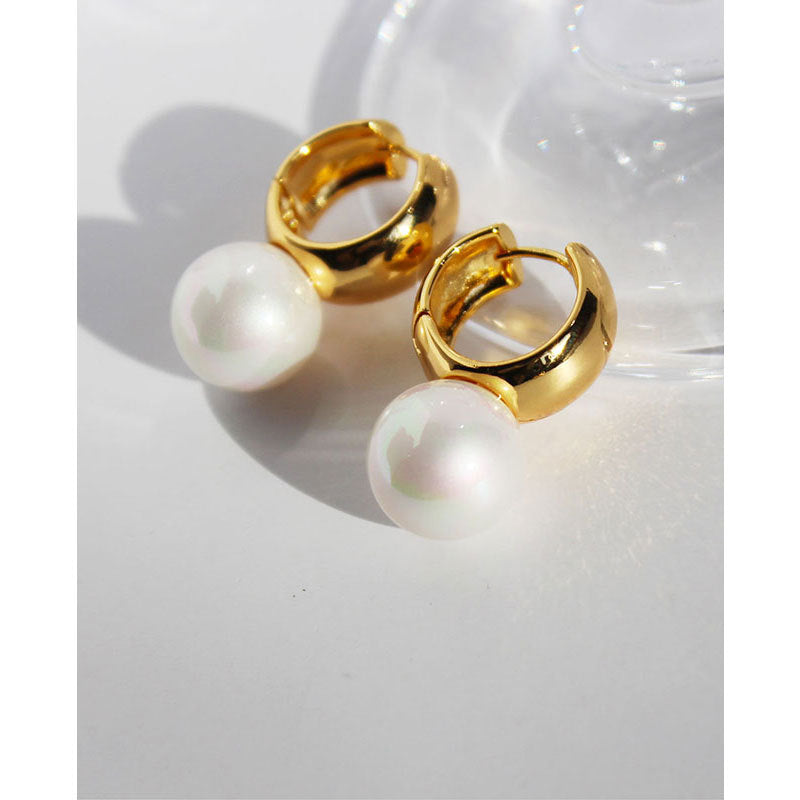 Women's Bright Surface Wide Ear Clip Small Earrings