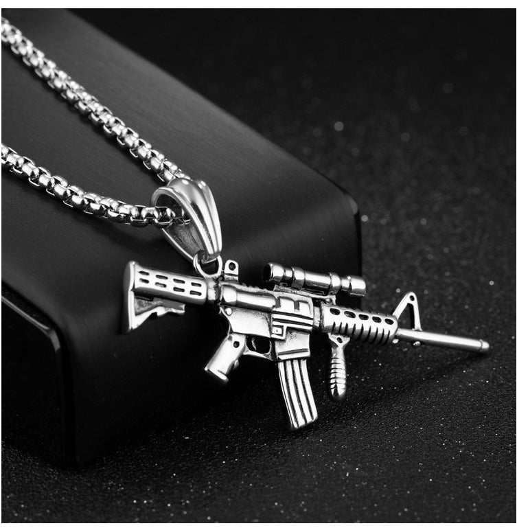 Men's Die-casting Pattern Six-pointed Star Trendy Cool Rock Necklaces