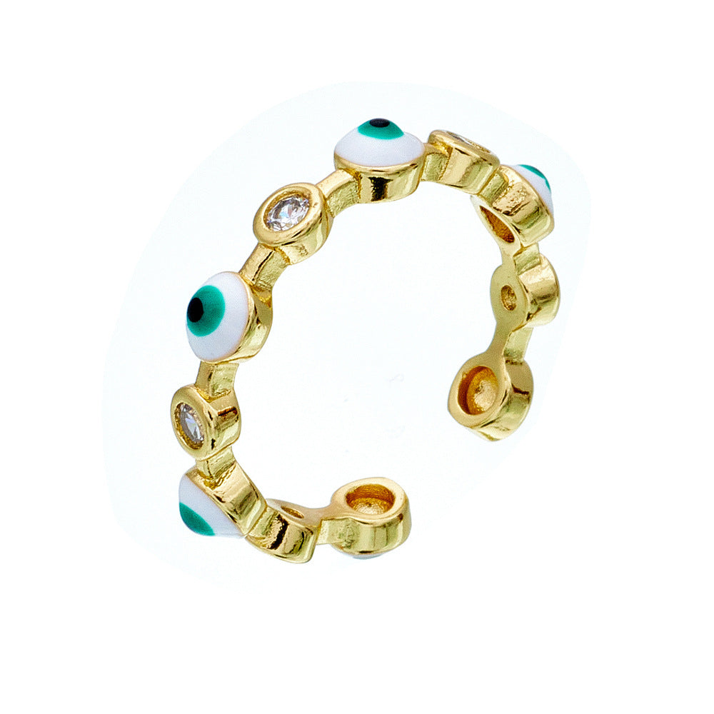 Australian Bronze Gold-plated Oil Dripping Devil's Eye Rings