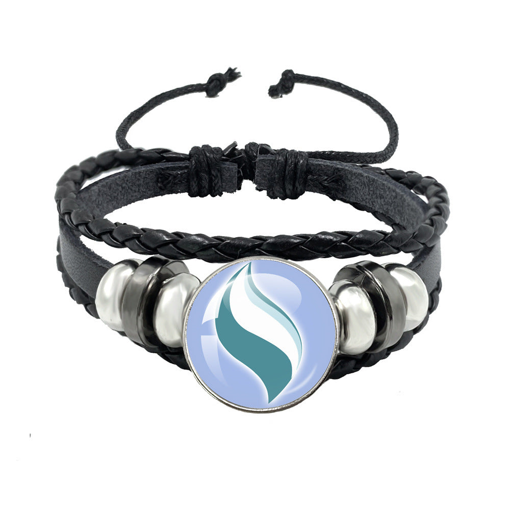 Women's & Men's Leather Time Stone Woven Hand Jewelry Bracelets