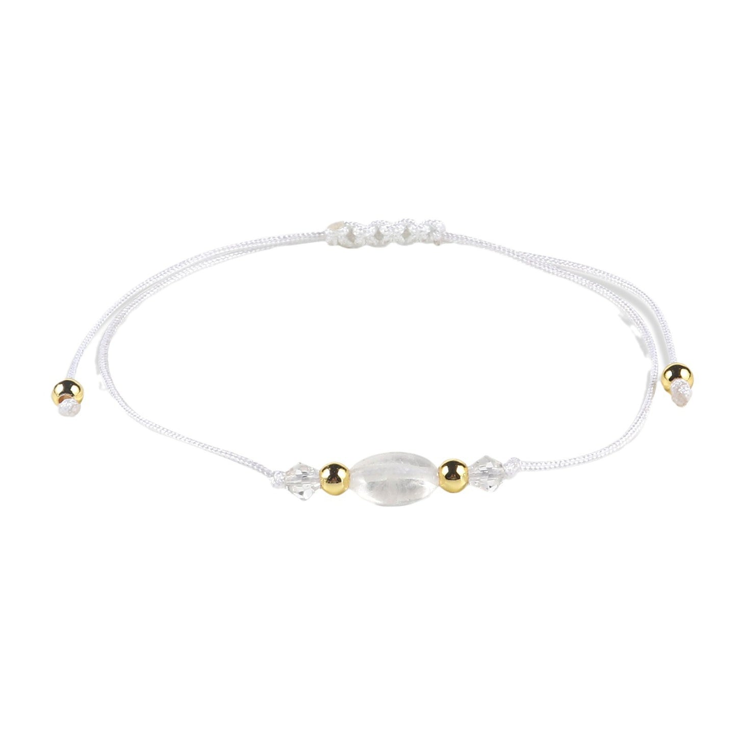 Women's Natural Stone Flat Beads Woven Hand Bracelets