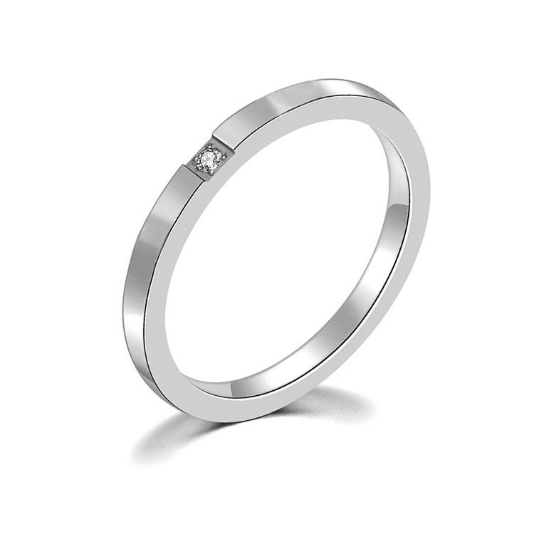 Women's Style Simple Personality Fashion Diamond Sier Rings