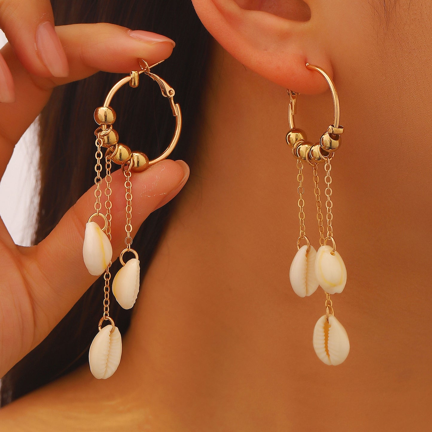 Women's Style Starfish Natural Shell Tropical Fish Earrings