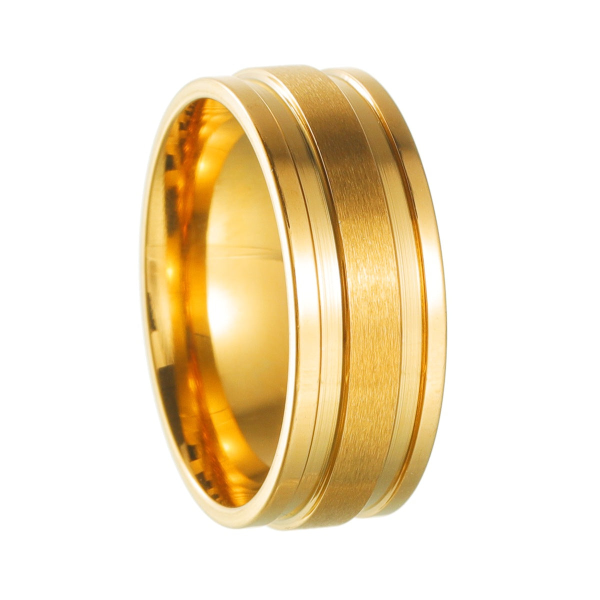 Men's Titanium Steel Black Vacuum Plating Xi Rings