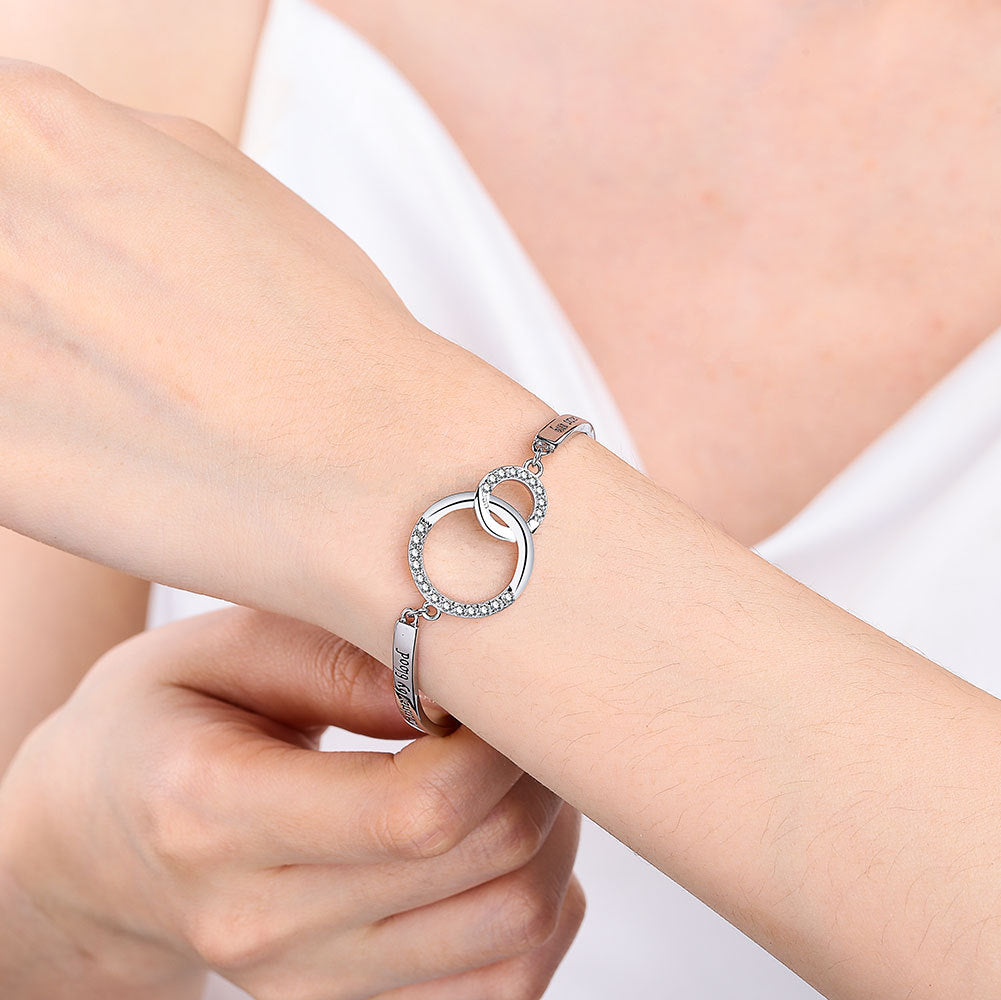 Ornament Simple Rhinestone Buckle Good Sisters Bracelets