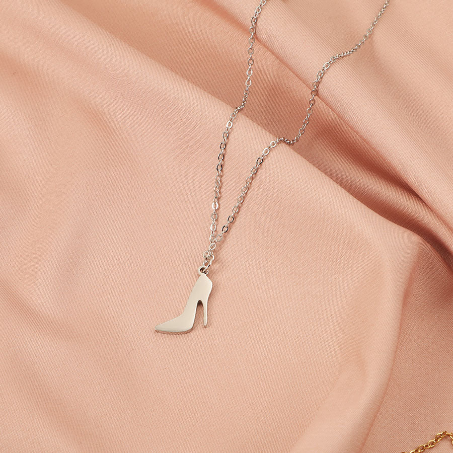 Creative High Heels Finishing Polish Stainless Steel Small Necklaces