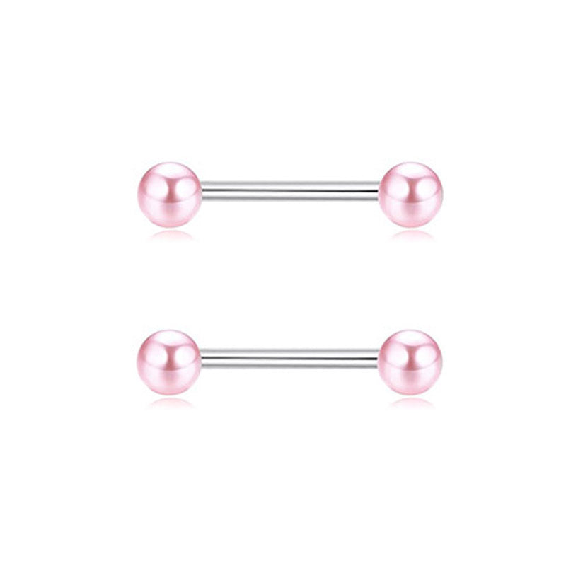 Steel Pink Series Zircon Nipple Love Moon Adhesive Earrings