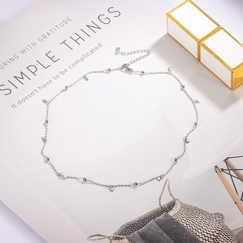 Wafer Round Beads Female Tassel Design Necklaces