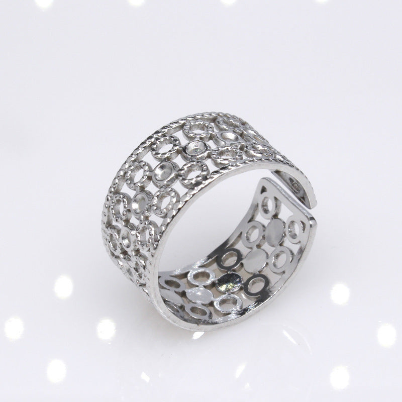 Women's & Men's Open Stainless Steel Type Adjustable Geometric Rings