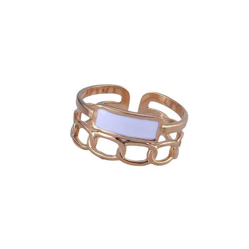 Oil Dripping Vintage Stainless Steel Female Rings