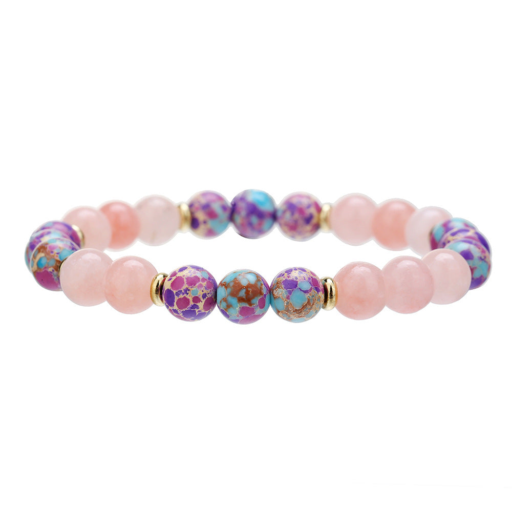 Men's Unisex Black Agate Cut Crystal Combination Bracelets
