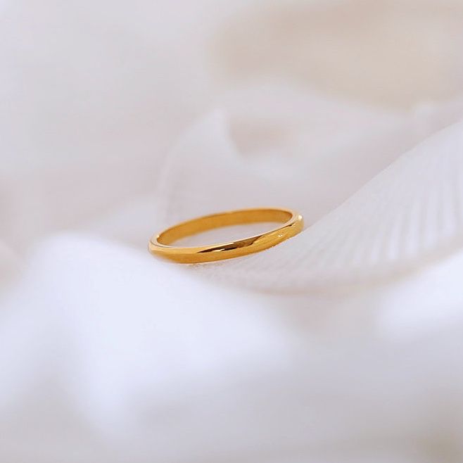 Women's Glossy For Design Simple Titanium Steel Light Rings