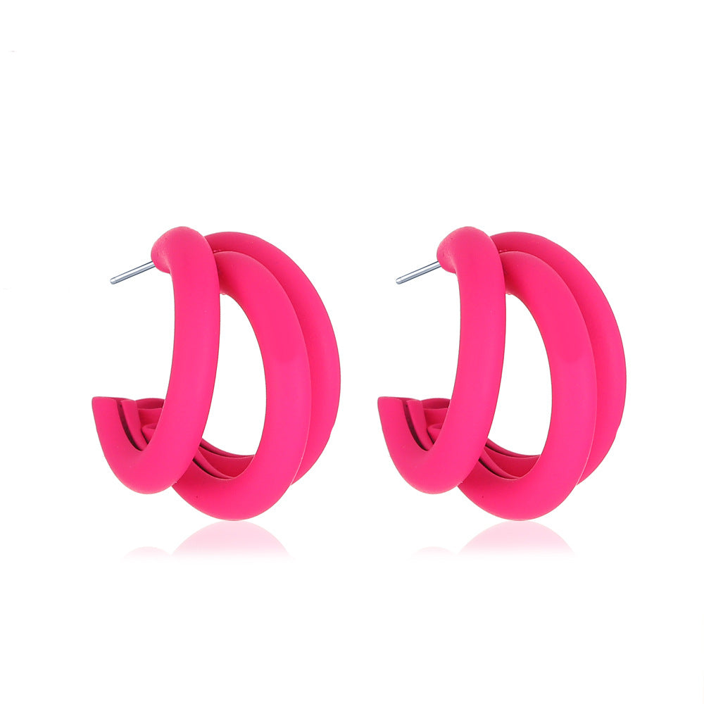 Women's Style Fresh Simple Shaped Retro Round Stud Earrings