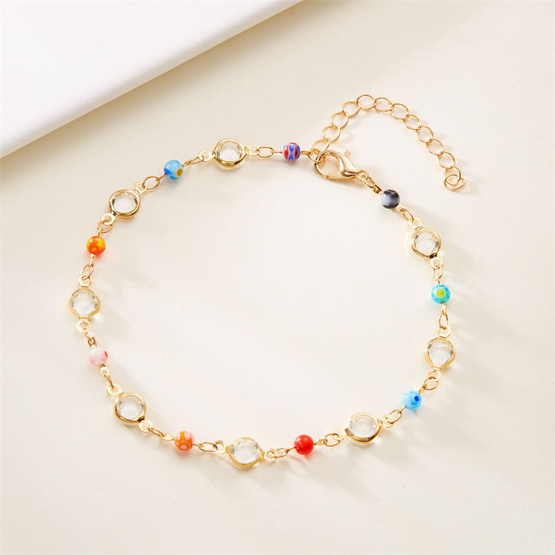 Women's High-grade Love Heart Flowers Beaded Small Flower Necklaces