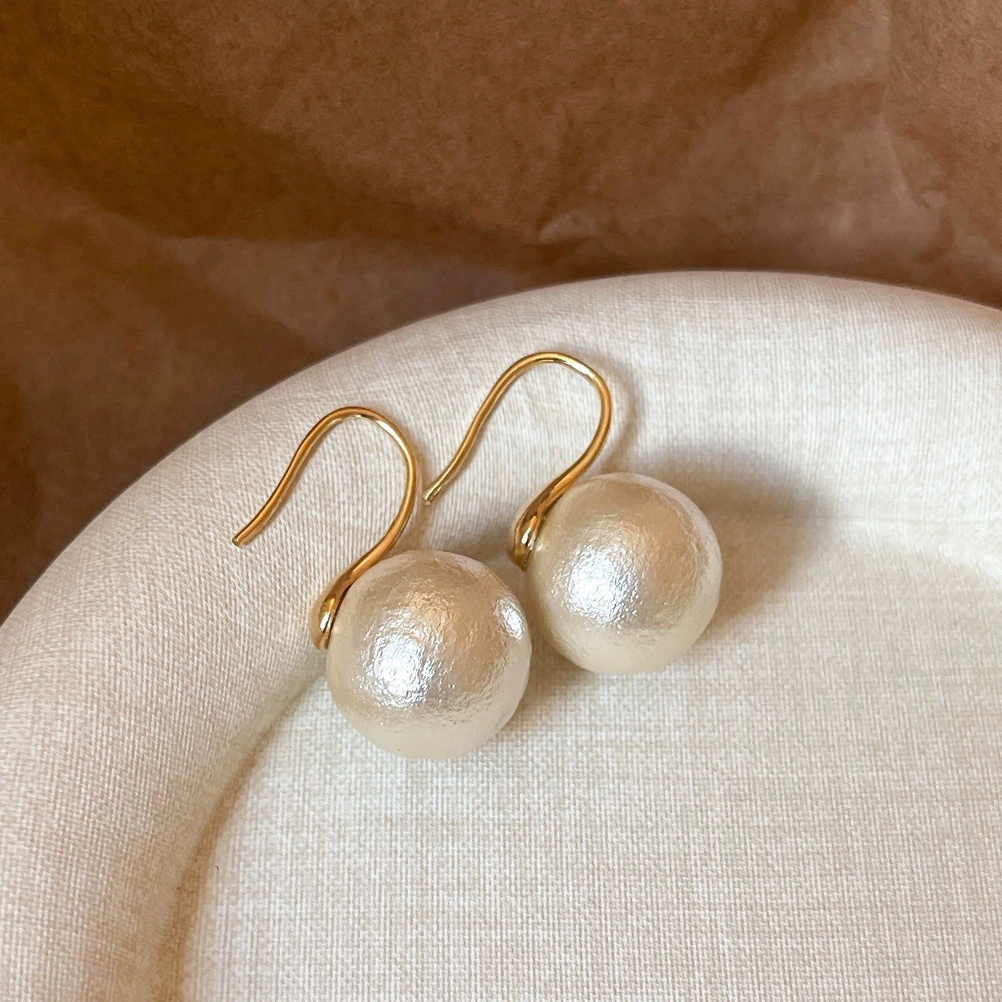 High Quality Pearl Perfect Circle Design Advanced Sense Simple Graceful Earrings