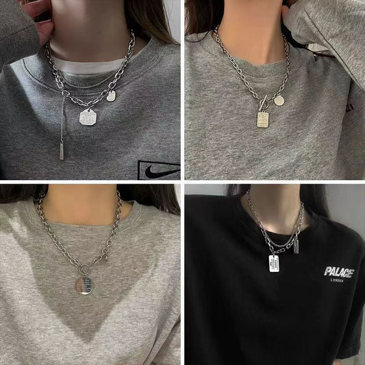 Women's & Men's Letter Bear Sweater Chain For Trendy Pullover Necklaces