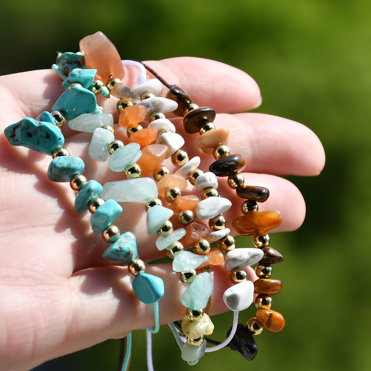 Hand-woven Irregular Gravel Beaded Crystal Bohemian Bracelets
