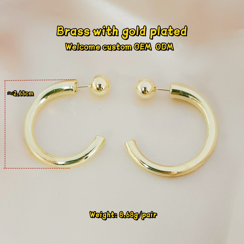High Sense Large Fashionable Simple Eardrop Earrings