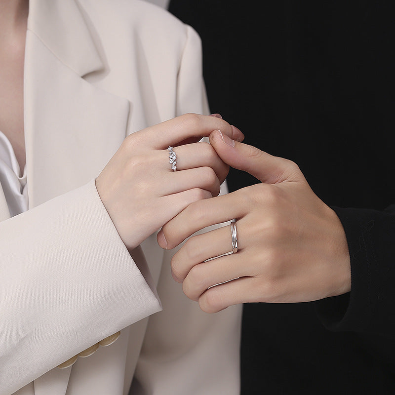 Open Foot Sier Female Niche Design Couple Rings