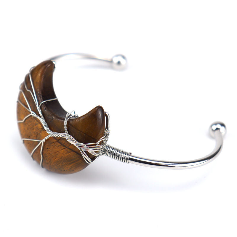 Handmade Sier Winding Lucky Tree Natural Bracelets