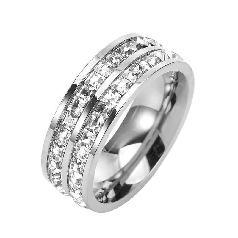 Women's & Men's High-grade Starry Single Double Titanium Steel Rings