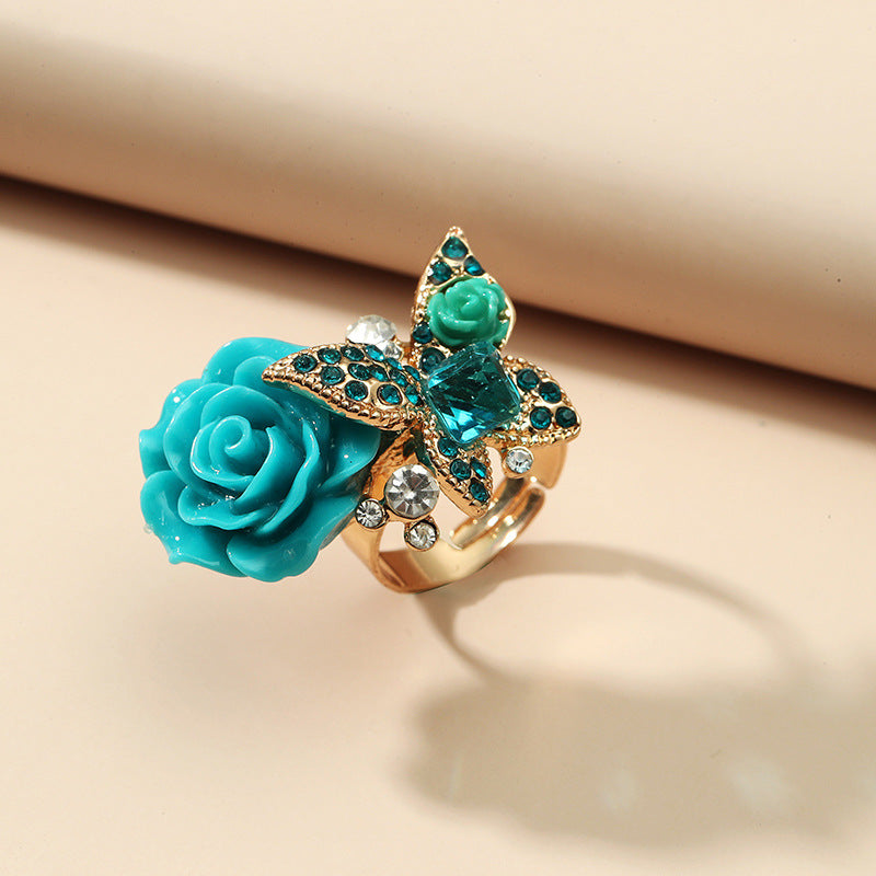 Rose Ethnic Style Butterfly Vintage Bohemian Rings