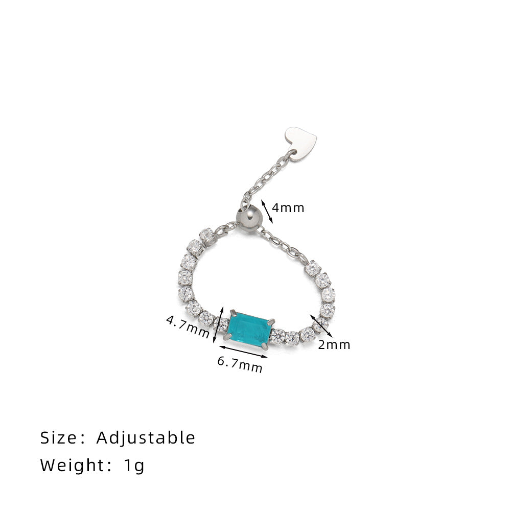 Candy Sets Imitation Blue Diamond Zircon Drill Chain Bracelets