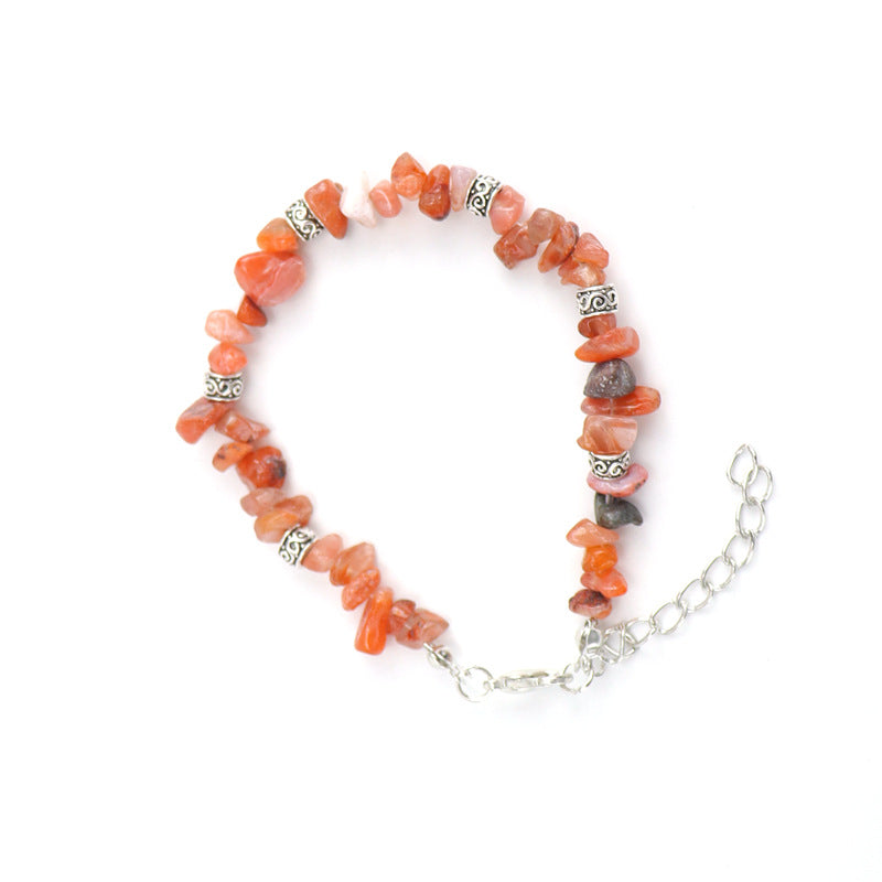 Handmade Beaded Natural Stone Crystal Gravel Bracelets